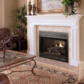 large traditional open fireplace